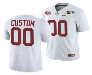 Mens Alabama Crimson Tide ACTIVE PLAYER Customized 2022 Patch White College Football Stitched Jersey